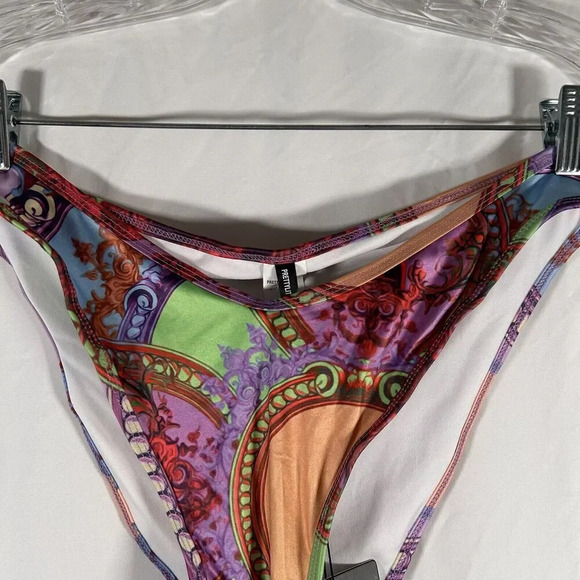 Pretty Little Thing Swim Bottom Women's 8 Multicolor Pull On New - Picture 2 of 7